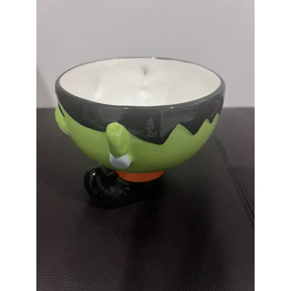 Frankenstein Halloween Ceramic Candy Bowl Planter 5.5